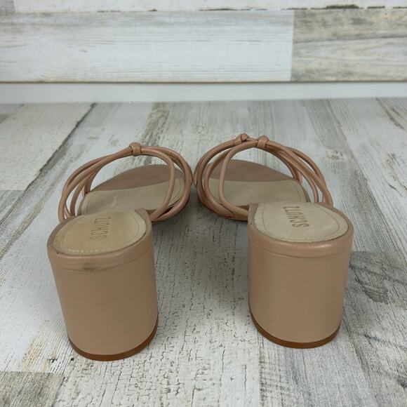 Schutz Princey Strappy Slide Sandals womens 11 beige leather block heel new nude - Picture 5 of 8